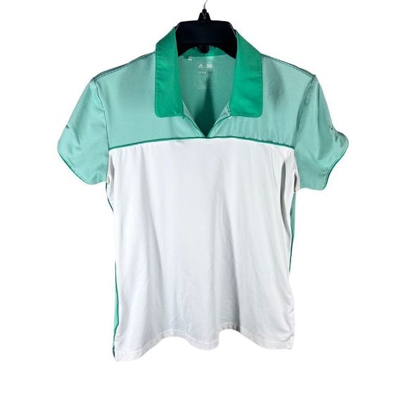 ADIDAS Clima Cool Womens Sz M Short Ruched Sleeve Golf/Activewear Top - Picture 1 of 9